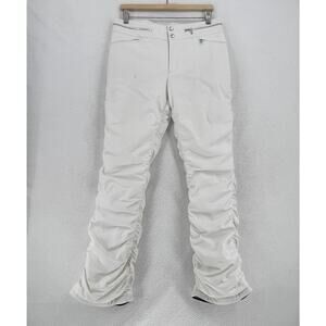 Bogner SCS Womens White Insulated Ruched Trouser Ski Pants Sz US 10 Long